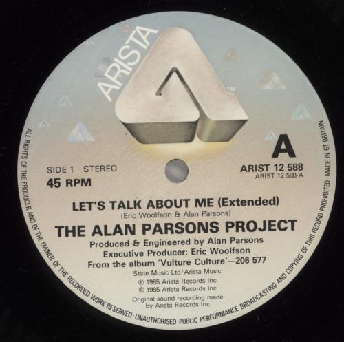 The Alan Parsons Project Let's Talk About Me 12" vinyl single (12 inch record / Maxi-single) UK TPP12LE150533