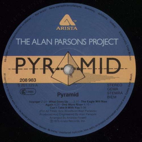 The Alan Parsons Project Pyramid vinyl LP album (LP record) German TPPLPPY886784