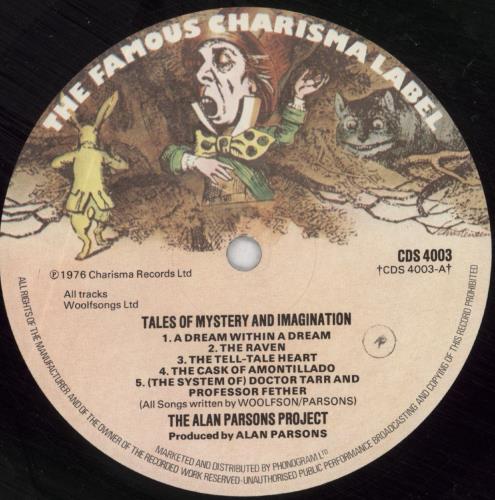 The Alan Parsons Project Tales Of Mystery And Imagination - VG vinyl LP album (LP record) UK TPPLPTA824307