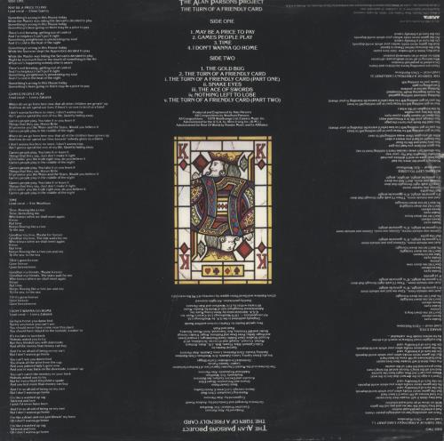 The Alan Parsons Project The Turn Of A Friendly Card vinyl LP album (LP record) US TPPLPTH489232