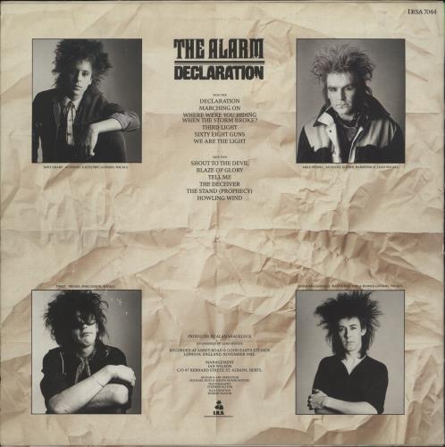 The Alarm Declaration + Inner vinyl LP album (LP record) UK ALALPDE567046