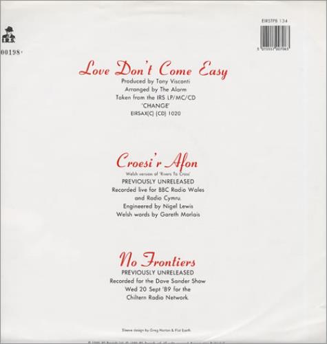 The Alarm Love Don't Come Easy - Poster Sleeve 12" vinyl single (12 inch record / Maxi-single) UK ALA12LO187230