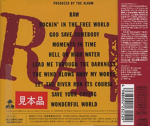 The Alarm Raw CD album (CDLP) Japanese ALACDRA197198