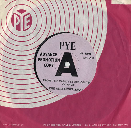 The Alexander Brothers From The Candy Store On The Corner 7" vinyl single (7 inch record / 45) UK AXB07FR479864