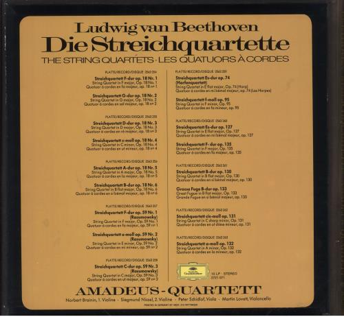 The Amadeus String Quartet Beethoven: Die Streichquartette Vinyl Box Set German XYGVXBE746542