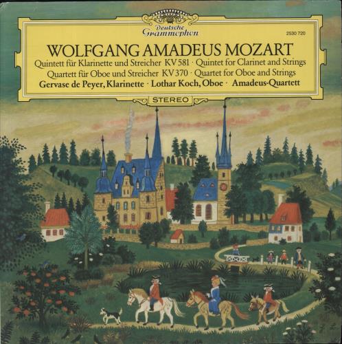 The Amadeus String Quartet Mozart: Quintet for Clarinet & Strings / Quartet for Oboe & Strings vinyl LP album (LP record) German XYGLPMO852752