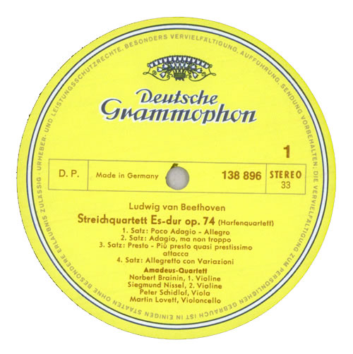 The Amadeus String Quartet Streichquartette - String Quartets In E Flat Major vinyl LP album (LP record) German XYGLPST523112