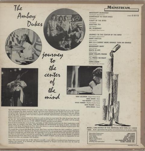 The Amboy Dukes (US) Journey To The Center Of The Mind vinyl LP album (LP record) US ADULPJO737382