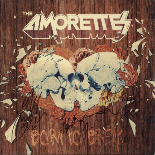 The Amorettes Born To Break - Blue With Black Swirl Vinyl + CD - Autographed 2-LP vinyl record set (Double LP Album) UK 9L72LBO875503