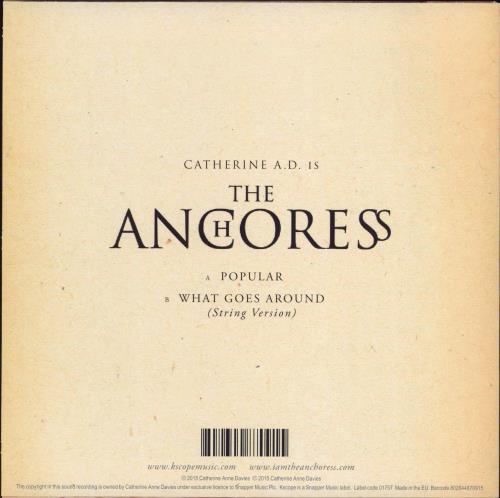 The Anchoress Popular - RSD16 7" vinyl single (7 inch record / 45) UK 3KN07PO768378