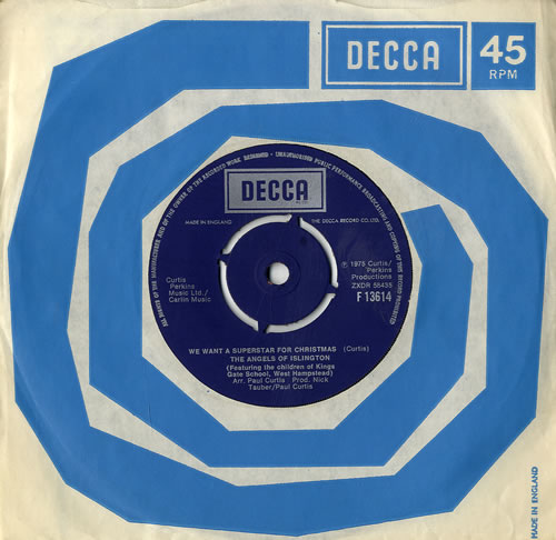 The Angels Of Islington We Want A Superstar For Christmas 7" vinyl single (7 inch record / 45) UK VKL07WE559423