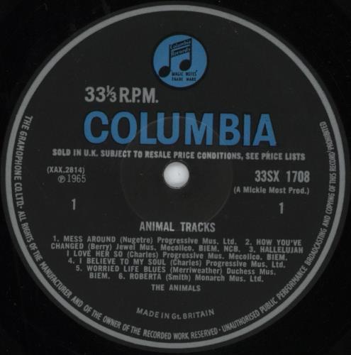 The Animals Animal Tracks - 2nd vinyl LP album (LP record) UK ANMLPAN796599