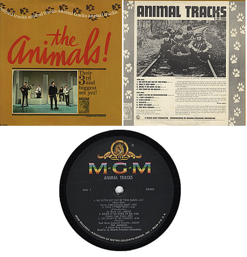 The Animals Animal Tracks vinyl LP album (LP record) US ANMLPAN313469