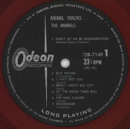 The Animals Animal Tracks vinyl LP album (LP record) Japanese ANMLPAN742955
