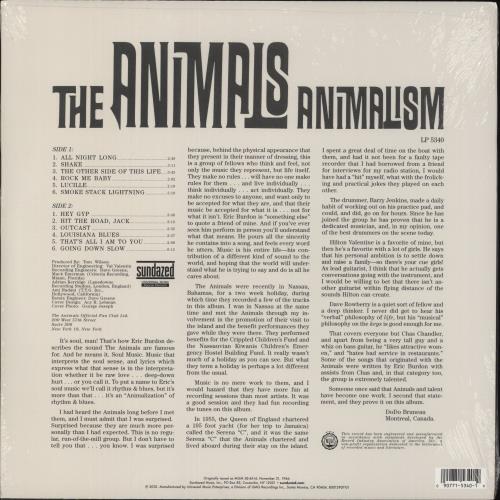 The Animals Animalism - Sealed vinyl LP album (LP record) US ANMLPAN880699