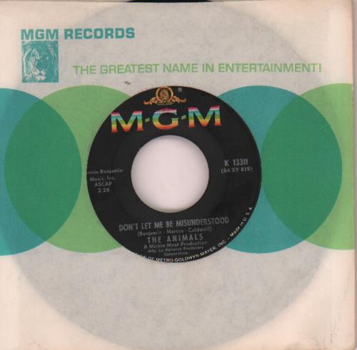 The Animals Don't Let Me Be Misunderstood 7" vinyl single (7 inch record / 45) US ANM07DO650899