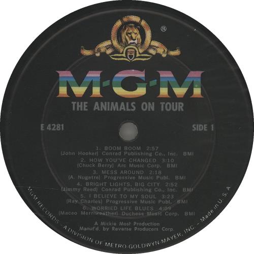 The Animals On Tour - EX vinyl LP album (LP record) US ANMLPON643457