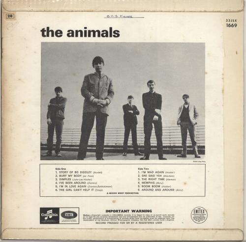 The Animals The Animals vinyl LP album (LP record) South African ANMLPTH703590