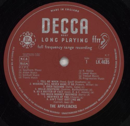 The Applejacks The Applejacks - VG vinyl LP album (LP record) UK T9ALPTH851074