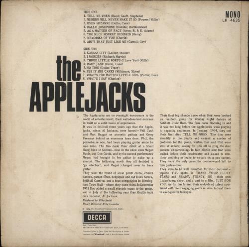 The Applejacks The Applejacks - VG vinyl LP album (LP record) UK T9ALPTH851074