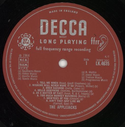 The Applejacks The Applejacks vinyl LP album (LP record) UK T9ALPTH724709