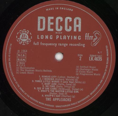 The Applejacks The Applejacks vinyl LP album (LP record) UK T9ALPTH724709