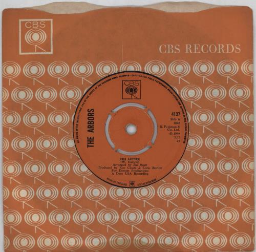 The Arbors The Letter 7" vinyl single (7 inch record / 45) UK 6TA07TH742050