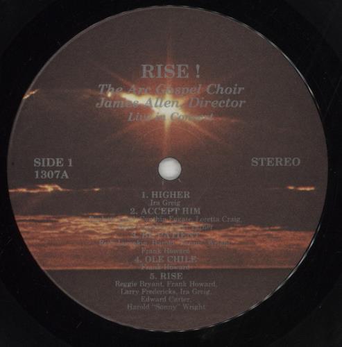 The Arc Gospel Choir Rise!: The Arc Gospel Choir Live In Concert vinyl LP album (LP record) US 8JTLPRI854781