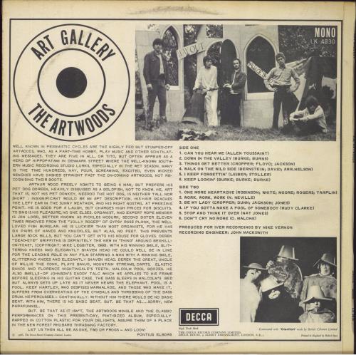 The Artwoods Art Gallery - 1st vinyl LP album (LP record) UK ATWLPAR744444