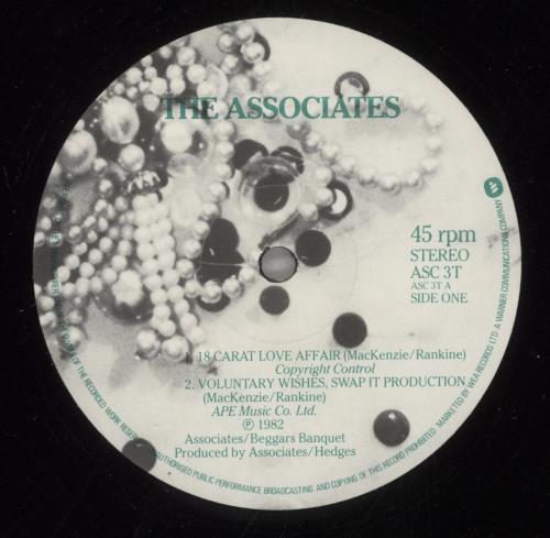 The Associates 18 Carat Love Affair 12" vinyl single (12 inch record / Maxi-single) UK ATS12CA101513