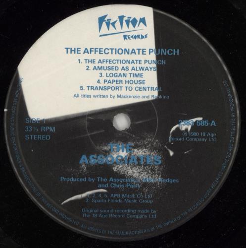 The Associates The Affectionate Punch + Inner - EX vinyl LP album (LP record) UK ATSLPTH869124