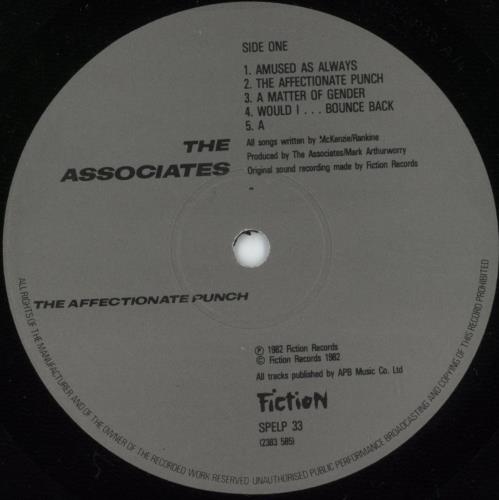 The Associates The Affectionate Punch vinyl LP album (LP record) UK ATSLPTH316460