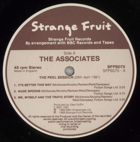 The Associates The Peel Sessions 12" vinyl single (12 inch record / Maxi-single) UK ATS12TH808375