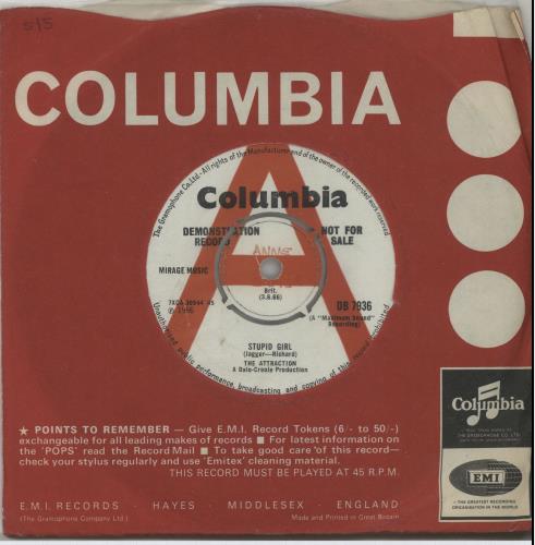 The Attraction Stupid Girl - A Label - wol 7" vinyl single (7 inch record / 45) UK W9607ST645837
