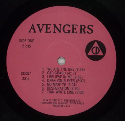 The Avengers Avengers vinyl LP album (LP record) US AVJLPAV864156