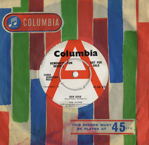 The Avons Skin Divin' 7" vinyl single (7 inch record / 45) UK AV007SK482116