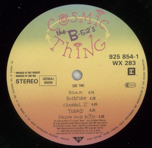 The B-52's Cosmic Thing - Hype Stickered vinyl LP album (LP record) UK B52LPCO681871