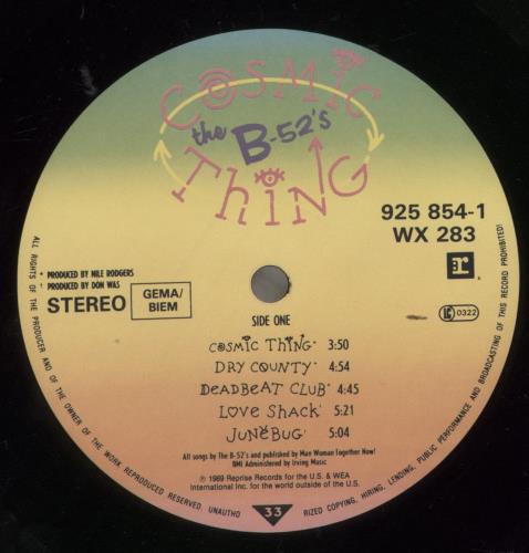 The B-52's Cosmic Thing - Promo Stickered vinyl LP album (LP record) UK B52LPCO840047