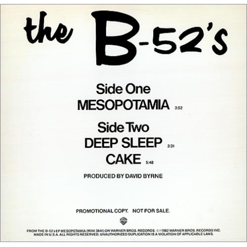 The B-52's Mesopotamia 12" vinyl single (12 inch record / Maxi-single) US B5212ME11786