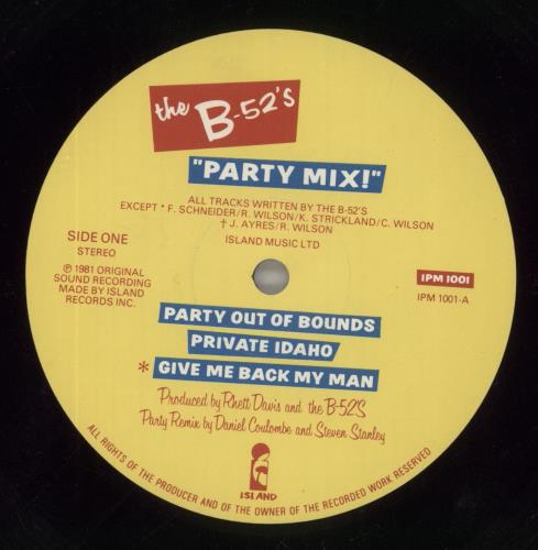 The B-52's Party Mix - Yellow labels vinyl LP album (LP record) UK B52LPPA808329