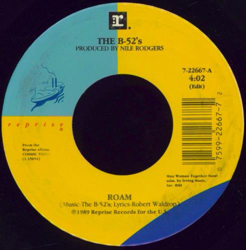 The B-52's Roam - wide-centre 7" vinyl single (7 inch record / 45) US B5207RO770169