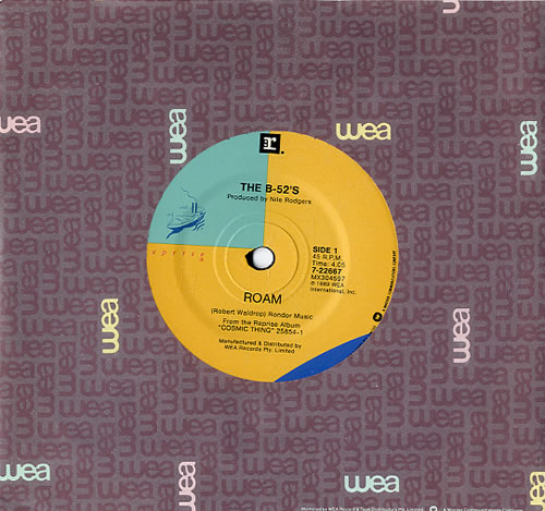 The B-52's Roam 7" vinyl single (7 inch record / 45) Australian B5207RO628171