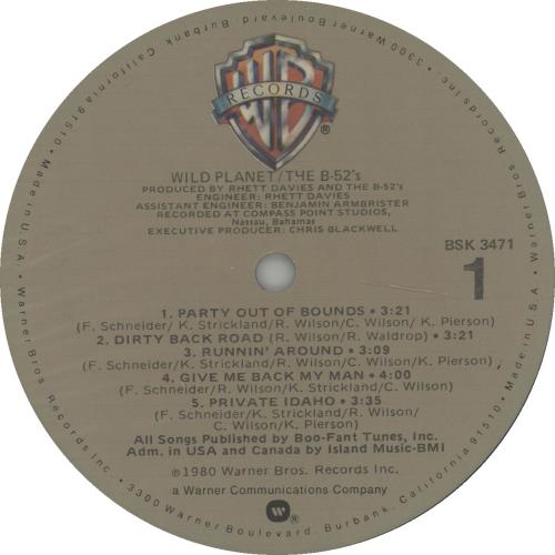 The B-52's Wild Planet vinyl LP album (LP record) US B52LPWI666351