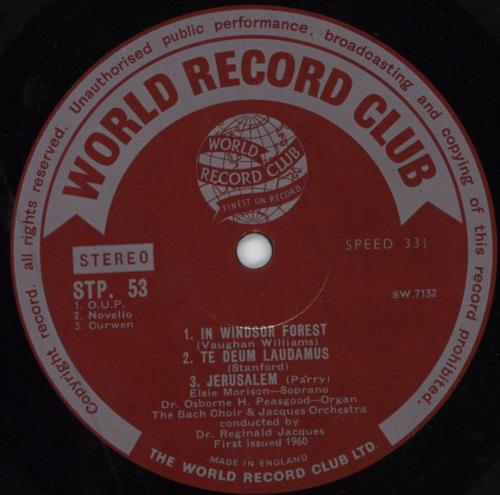 The Bach Choir Choral Classics vinyl LP album (LP record) UK 4H3LPCH784225