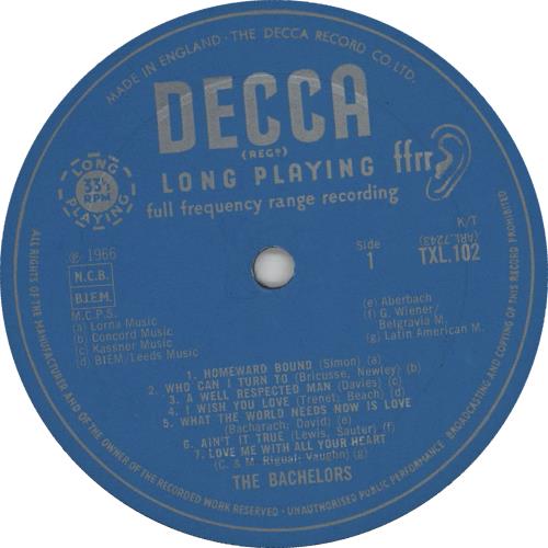 The Bachelors Hits Of The 60's vinyl LP album (LP record) UK BHLLPHI660481