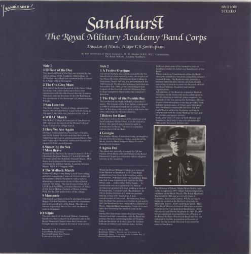 The Band Of The Royal Military Academy, Sandhurst Sandhurst vinyl LP album (LP record) UK XQHLPSA711437