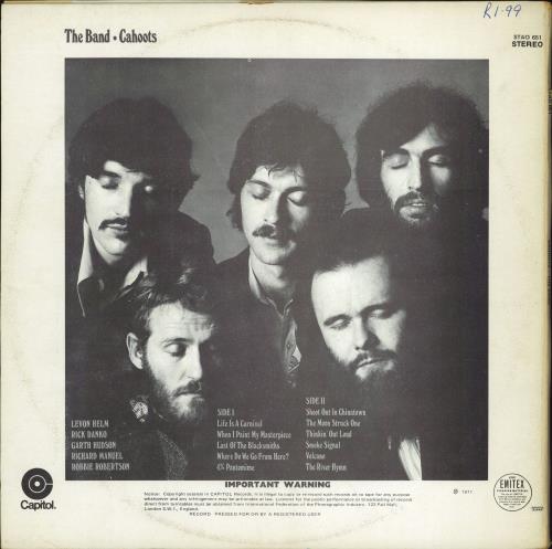 The Band Cahoots - 1st vinyl LP album (LP record) South African T-BLPCA776474