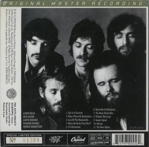 The Band Cahoots super audio CD SACD US T-BSACA893802