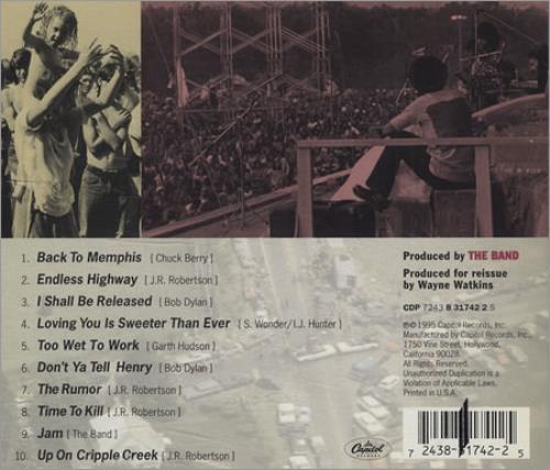 The Band Live At Watkins Glen CD album (CDLP) US T-BCDLI405153