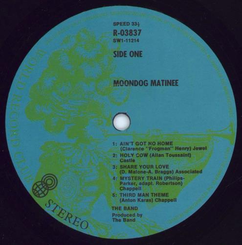 The Band Moondog Matinee vinyl LP album (LP record) Australian T-BLPMO779898